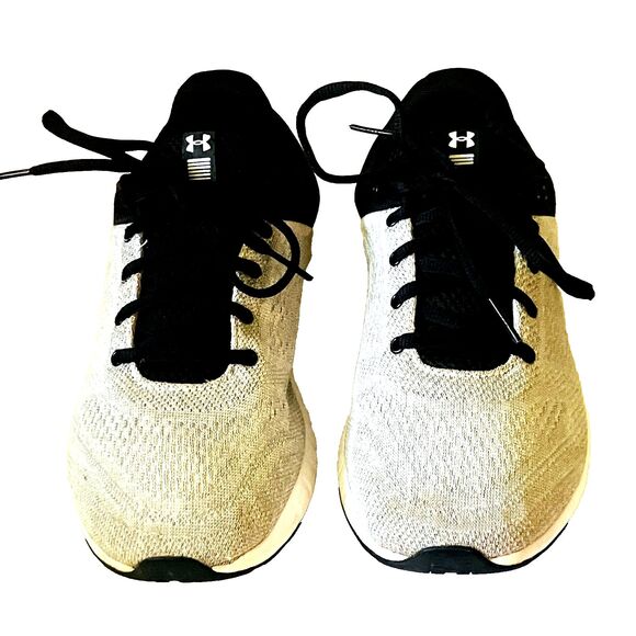 Under Armour Micro G Pursuit Shoes Running Mesh 7.5 Womens Gray Blk 3020221-101 - Picture 7 of 14